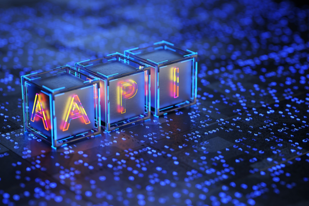 API - Application Programming Interface. 3d render