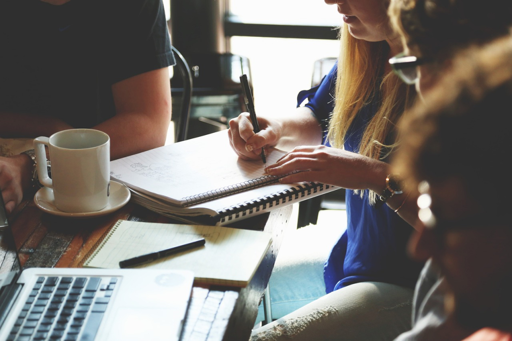 People working collaboratively in an office