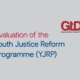 Graphic featuring the the GtD logo and the words - Evaluation of the Youth Justice Reform Programme (YJRP)